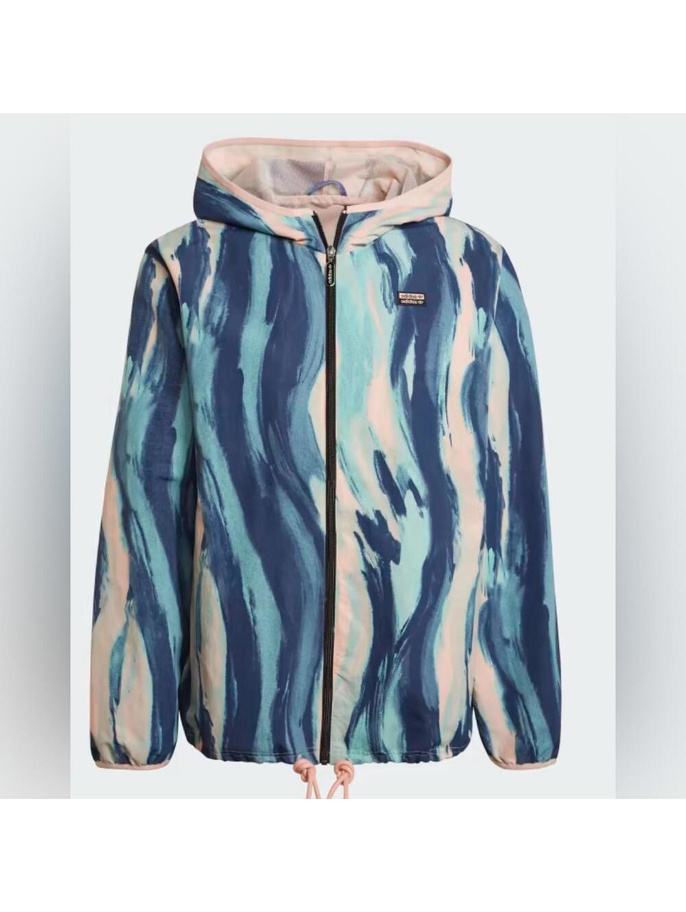 adidas Originals x Patrick Kyle RYV  Print Graphic Mens Windbreaker Jacket L NEW
